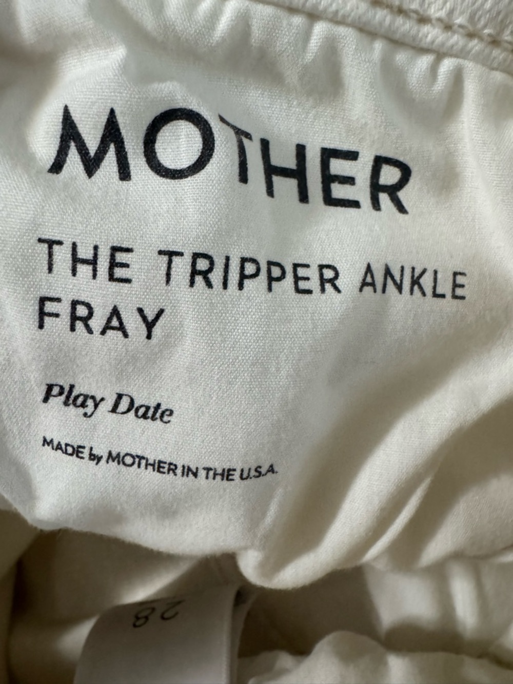 MOTHER The Tripper Ankle Fray “play date white” High Rise Cropped Size 28 - Picture 8 of 9